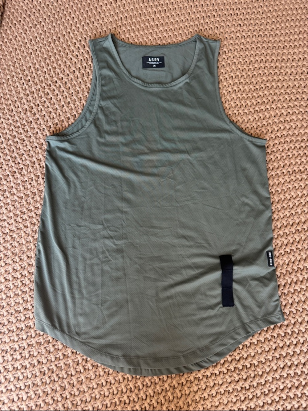 ASRV AeroSilver Mesh Performance Tank Top - Olive Green Mens Size Medium